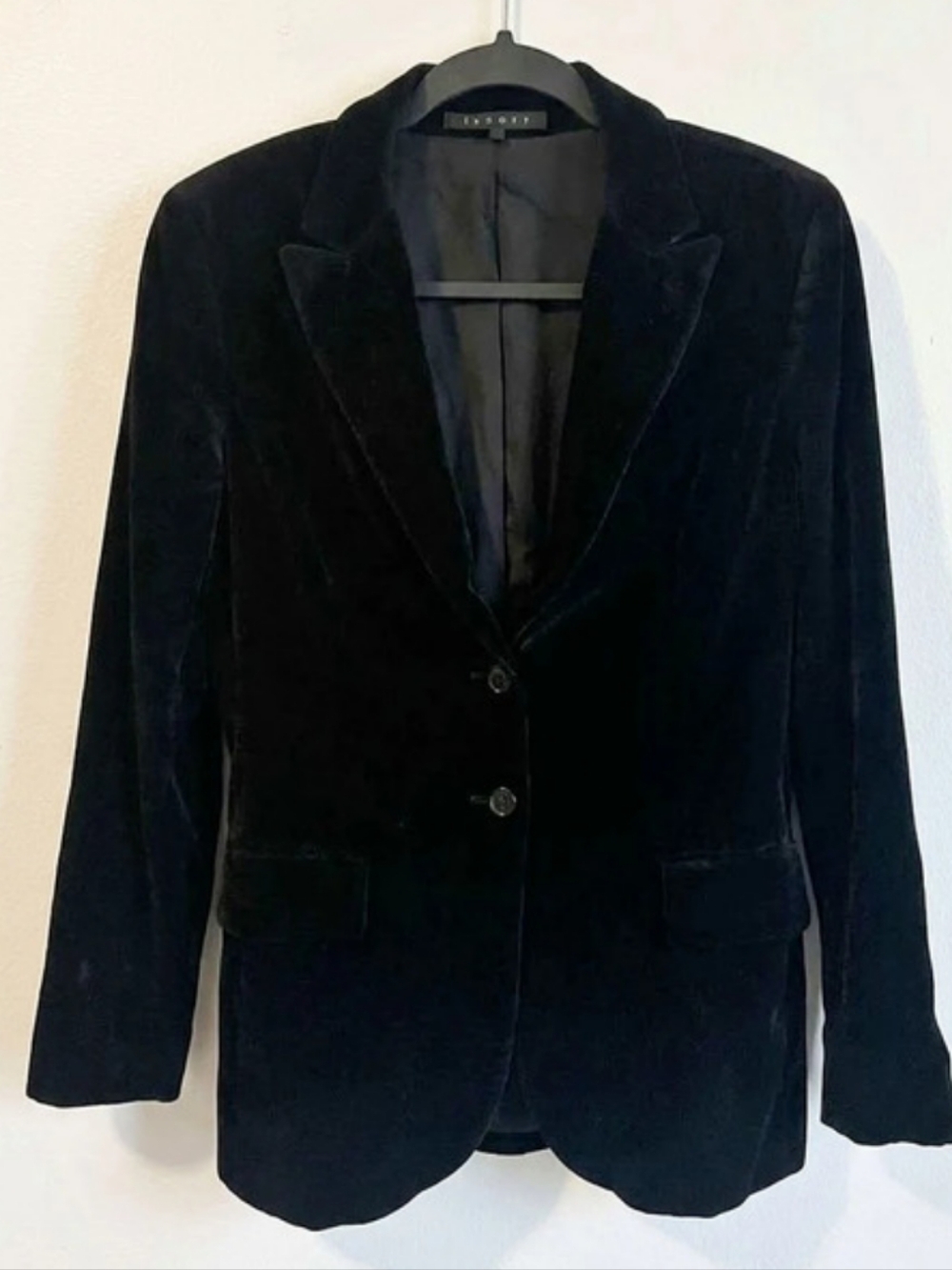 Theory Black Velvet Blazer Size Medium Like New